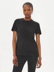 Calvin Klein Jeans T-Shirt Satin Applique J20J223925 Czarny Regular Fit. Czarne t-shirty Calvin Klein Jeans, xs, bez wzorów, z bawełny, bez kołnierzyka, bez ramiączek. Za 179.99 zł.