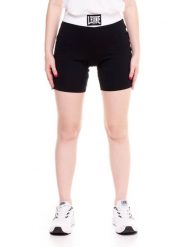 Damskie legginsy w kolorze czarno-białym. Czarne legginsy LEONE 1947 APPAREL, z aplikacjami, z bawełny, sportowe. Za 42.06 zł.