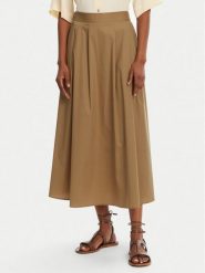 Marella Spódnica trapezowa Urali 2515101042 Brązowy Regular Fit. Brązowe spódnice Marella, bez wzorów, z bawełny, trapezowe. Za 589.99 zł.