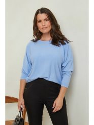 Curvy Lady Sweter w kolorze błękitnym rozmiar: 44/46. Niebieskie swetry Curvy Lady, bez wzorów, bez ramiączek. Za 93.07 zł.