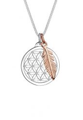 Elli Damski wisior kwiat życia pióro Bi-Colour ze srebra próby 925 Sterling Silver Naszyjniki 1 ct. Szare naszyjniki Elli, z materiału, pozłacane. Za 293.99 zł.