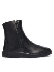 ECCO Botki Bella 2 23932301001 Czarny. Czarne botki ECCO, bez wzorów, ze skóry, bez obcasa, na płaskiej podeszwie, bez zapięcia. Za 619.99 zł.