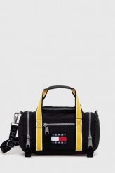 Tommy Jeans torebka kolor czarny. Czarne listonoszki Tommy Jeans, bez wzorów, z jeansu, na ramię, bez dodatków. Za 449.99 zł.