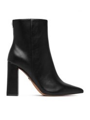 Nine West Botki CEO-HANA-02 Czarny. Czarne botki Nine West, bez wzorów, ze skóry, bez obcasa, na słupku, bez zapięcia. Za 279.99 zł.