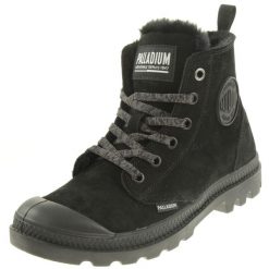 Buty sportowe Sneakersy damskie, Palladium Pampa Hi Zip WL. Czarne buty treningowe Palladium, bez wzorów, z materiału, bez zapięcia, trekkingowe. Za 495.30 zł.