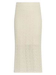 MOSS COPENHAGEN Spódnica w kolorze kremowym rozmiar: XS/S. Brązowe spódnice Moss Copenhagen, na co dzień, s, bez wzorów, prążkowane, maxi, proste. Za 234.95 zł.
