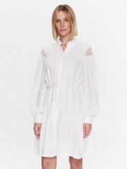 Bruuns Bazaar Sukienka codzienna Leora BBW3156 Biały Regular Fit. Białe sukienki Bruuns Bazaar, na co dzień, bez wzorów, z wiskozy, bez kołnierzyka, bez ramiączek, proste. Za 479.99 zł.