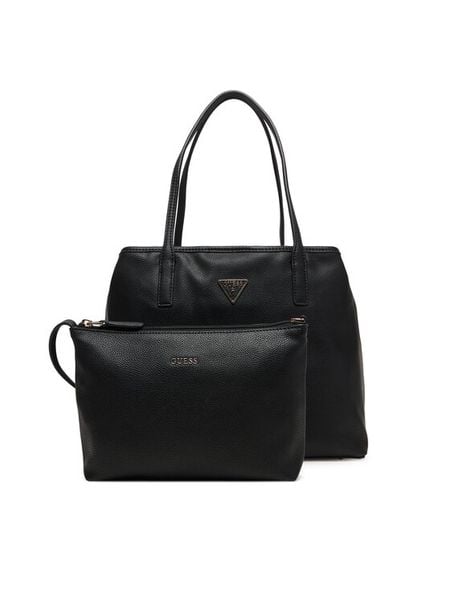 Guess Torebka Victtoria HWEVG9 51428 Czarny. Czarne shopper bag Guess, z aplikacjami, ze skóry, bez dodatków. Za 679.99 zł.