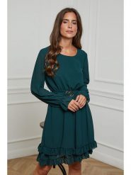 L'armoire de Suzette Sukienka w kolorze zielonym rozmiar: 36/38. Zielone sukienki L'armoire de Suzette, l, bez wzorów, z tkaniny, klasyczne, bez kołnierzyka, bez ramiączek, midi. Za 154.45 zł.
