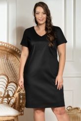 Sukienka bawełniana do pracy ołówkowa krótki rękaw MARISA czarna PROMOCJA. Czarne sukienki KARKO, do pracy, plus size, bez wzorów, z bawełny, biznesowe, bez kołnierzyka, plus size, bez ramiączek, midi, dopasowane. Za 69.50 zł.