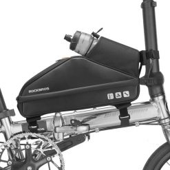 Wodoodporna torba na ramę rowerową. Czarne torby sportowe ROCKBROS, bez wzorów, z nylonu, duże. Za 147.60 zł.
