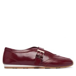 Baleriny Tommy Hilfiger. Czerwone baleriny Tommy Hilfiger, bez wzorów, bez obcasa, bez zapięcia. Za 449.99 zł.