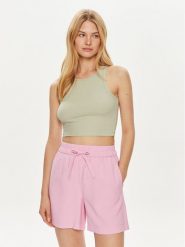 JDY Top Sofia 15275093 Zielony Cropped Fit. Zielone topy JDY, l, bez wzorów, z bawełny, bez kołnierzyka, bez ramiączek. Za 19.99 zł.