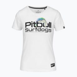 Koszulka damska Pitbull Camino. Białe t-shirty sportowe PITBULL, l, bez wzorów, z bawełny, bez ramiączek, na fitness i siłownię. Za 79.99 zł.