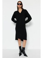 Trendyol Sukienka w kolorze czarnym rozmiar: L. Czarne sukienki Trendyol, l, bez wzorów, bez kołnierzyka, bez ramiączek, midi. Za 73.99 zł.