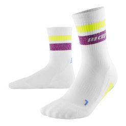 Skarpety kompresyjne damskie sportowe CEP Miami Vibes 80's krótkie. Białe skarpetki CEP, bez wzorów. Za 74.00 zł.
