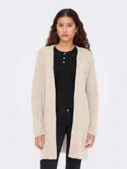 ONLY Kardigan w kolorze beżowym rozmiar: S. Brązowe swetry ONLY, s, bez wzorów, ze splotem, bez ramiączek. Za 100.75 zł.