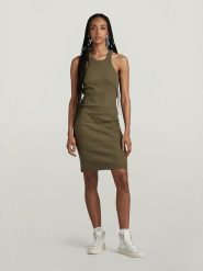 G-Star Sukienka w kolorze khaki rozmiar: L. Brązowe sukienki G-Star, l, bez wzorów, z bawełny, retro, bez kołnierzyka, bez ramiączek, midi, sportowe. Za 149.66 zł.