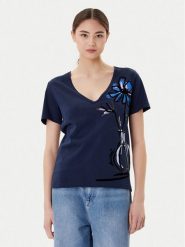 Desigual T-Shirt Dumas 25WWTK28 Granatowy Regular Fit. Niebieskie t-shirty Desigual, l, bez wzorów, z bawełny, bez kołnierzyka, bez ramiączek. Za 169.99 zł.