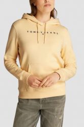 TOMMY JEANS Żółta damska bluza. Żółte bluzy Tommy Jeans, s, bez wzorów, z jeansu, bez ramiączek, z kapturem. W wyprzedaży za 324.99 zł.