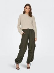 ONLY Sweter Malavi 15284453 Beżowy Regular Fit. Brązowe swetry ONLY, s, bez wzorów, z syntetyku, bez ramiączek. Za 89.99 zł.