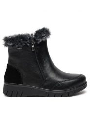 Caprice Botki 9-26408-43 Czarny. Czarne botki Caprice, bez wzorów, ze skóry, bez obcasa, na płaskiej podeszwie, bez zapięcia. Za 283.99 zł.