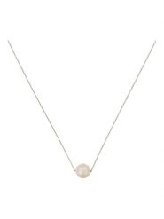 OR ÉCLAT Złoty naszyjnik "Single pearl" z perłą - dł. 42 cm rozmiar: onesize. Szare naszyjniki Or Éclat, z materiału, z perłą, złote. Za 848.99 zł.