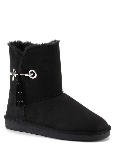 ISLAND BOOT Botki zimowe "Whale" w kolorze czarnym rozmiar: 36. Czarne botki Island Boot, bez wzorów, z materiału, bez obcasa, bez zapięcia. Za 174.95 zł.