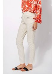 Rosner Dżinsy - Skinny fit - w kolorze kremowym rozmiar: W36/L30. Brązowe jeansy Rosner, l, z aplikacjami, z podwyższonym stanem. Za 176.91 zł.