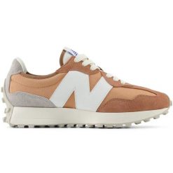 Buty sportowe damskie New Balance 327 sneakersy zamszowe pomarańczowe (U327CI). Brązowe buty treningowe bez wzorów, ze skóry, bez zapięcia. Za 695.44 zł.