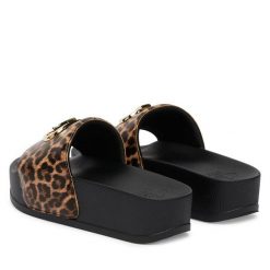 Klapki Liu Jo. Brązowe klapki Liu Jo, bez wzorów, bez obcasa, bez zapięcia. Za 329.99 zł.