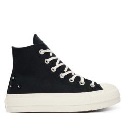 Trampki Converse. Czarne trampki Converse, bez wzorów, retro, bez zapięcia. Za 449.99 zł.