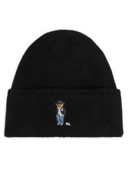 Polo Ralph Lauren Czapka 455P23854001 Czarny. Czarne czapki zimowe Polo Ralph Lauren, bez wzorów, z wełny. Za 419.99 zł.
