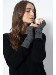 Just Cashmere Kaszmirowe mankiety "Zoe" w kolorze antracytowym rozmiar: onesize. Czarne rękawiczki Just Cashmere, bez wzorów, z kaszmiru. Za 108.99 zł.