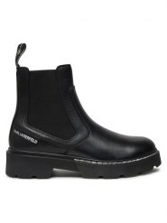 KARL LAGERFELD Sztyblety KL40460 Czarny. Czarne botki KARL LAGERFELD, bez wzorów, ze skóry, bez obcasa, na słupku, bez zapięcia. Za 599.99 zł.