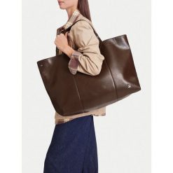 Torebka G-Star. Brązowe shopper bag G-Star, bez wzorów, retro, bez dodatków. Za 299.99 zł.