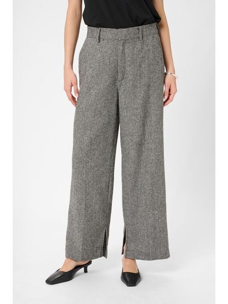 Kaffe Spodnie w kolorze czarno-białym rozmiar: 44. Czarne spodnie materiałowe Kaffe, bez wzorów, z materiału, z podwyższonym stanem. Za 218.05 zł.