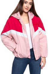 DAMSKA KURTKA WRANGLER COLOUR BLOCK JACKET BRIDAL ROSE W4N9WBP01. Czerwone kurtki Wrangler, s, bez wzorów, bez kaptura. Za 259.99 zł.
