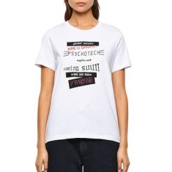 Koszulka turystyczna damska Diesel Sily. Białe t-shirty sportowe Diesel, bez wzorów, z bawełny, bez ramiączek. Za 194.70 zł.