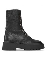 Steve Madden Trapery Odilia Bootie SM11002631 SM11002631-017 Czarny. Czarne traperki Steve Madden, bez wzorów, ze skóry, bez obcasa, bez zapięcia. Za 799.99 zł.