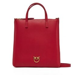Torebka PINKO. Czerwone shopper bag Pinko, bez wzorów, klasyczne, bez dodatków. Za 879.99 zł.