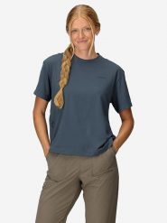 Marmot Koszulka funkcyjna "AirExchange" w kolorze granatowym rozmiar: M. Niebieskie t-shirty sportowe Marmot, m, bez wzorów, bez ramiączek, outdoorowe. Za 166.49 zł.