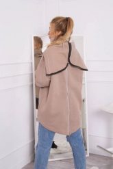 Bluza ocieplana z suwakiem z tyłu ciemno beżowa. Brązowe bluzy KESI, l, bez wzorów, z bawełny, bez ramiączek, bez kaptura. Za 238.37 zł.