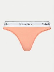 Calvin Klein Underwear Stringi 0000F3786E Koralowy. Pomarańczowe stringi Calvin Klein Underwear, bez wzorów, z bawełny. Za 69.99 zł.