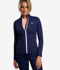 Koszulka/bluza z długim rękawem damska. Niebieskie bluzy NORDICDOTS, na jesień, l, bez wzorów, z bawełny, klasyczne, bez ramiączek, bez kaptura. Za 365.00 zł.