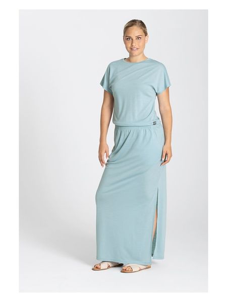 Super.natural Sukienka "Feel Good" w kolorze błękitnym rozmiar: S. Niebieskie sukienki super.natural, s, bez wzorów, z wełny, bez kołnierzyka, bez ramiączek, maxi. Za 173.99 zł.