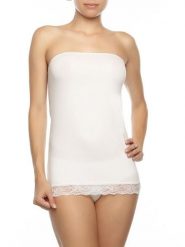 COTONELLA Top w kolorze białym rozmiar: L. Białe topy Cotonella, l, bez wzorów, z koronki, bez kołnierzyka, bez ramiączek. Za 30.95 zł.