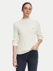 Calvin Klein Jeans Sweter LV047H304G Kremowy Regular Fit. Białe swetry Calvin Klein Jeans, m, bez wzorów, z bawełny, bez ramiączek. Za 409.99 zł.