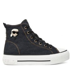 Trampki KARL LAGERFELD. Niebieskie trampki KARL LAGERFELD, bez wzorów, bez zapięcia. Za 369.99 zł.