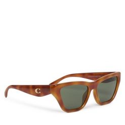 Okulary przeciwsłoneczne Coach. Brązowe okulary przeciwsłoneczne Coach, bez wzorów. Za 569.99 zł.